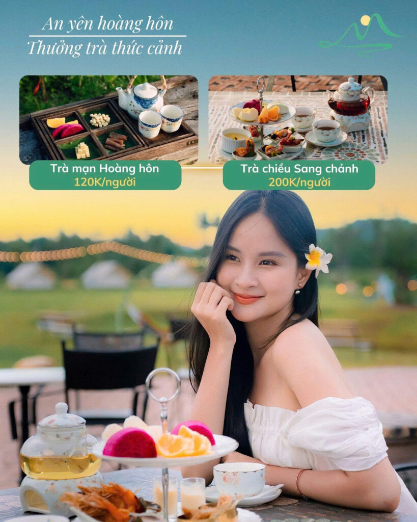 Thưởng thức trà chiều hoàng hôn tại Phong Nha Valley