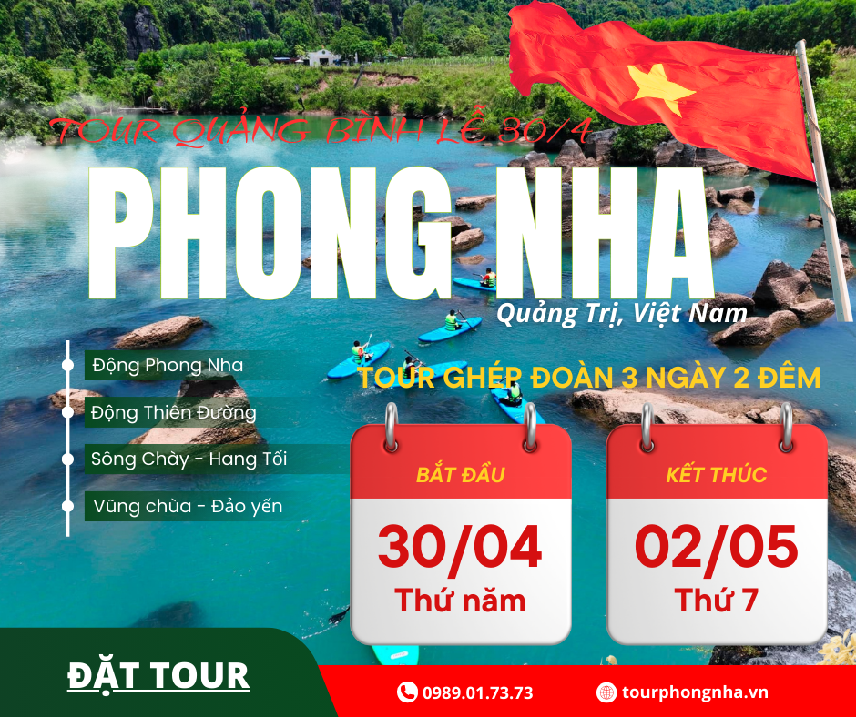 Tour Quảng Bình 3 Ngày 2 Đêm Lễ 30/4/2026: Ghép Đoàn Giá Tốt 31 tour quảng bình 3 ngày 2 đêm lễ 30 tháng 4