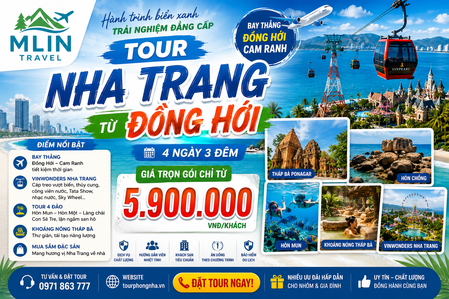 Tour Nha Trang từ Đồng Hới 4 ngày 3 đêm